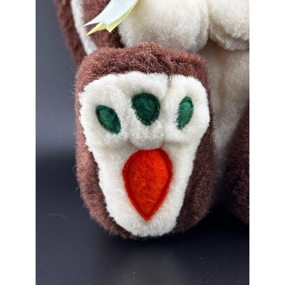 Kids of America Vtg Plush Stuffed Animal Bunny Rabbit Easter Carrot Feet 80s 7” - Picture 11 of 13